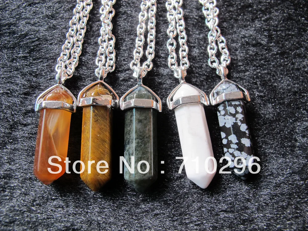 Ожерелье из натурального камня с посеребренным покрытием 10 шт./лот|necklace usb|stone