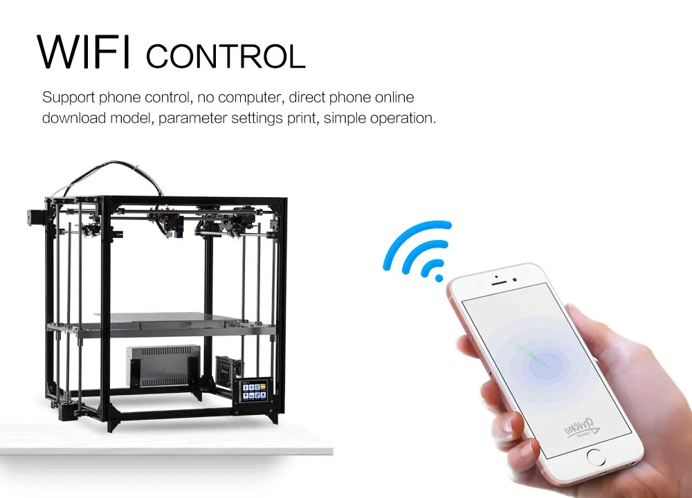 Flsun 3D-принтеры с двойной экструдеры 3.2 дюймов Сенсорный экран большая площадь печати 260*260*350 мм автоматическое выравнивание с подогревом кровать