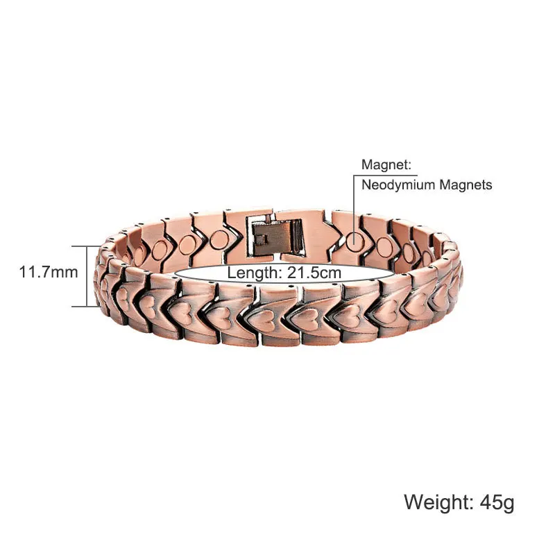 25 шт. женские магнитные браслеты с медным покрытием|bracelet jewelry|heart braceletladies bangles |