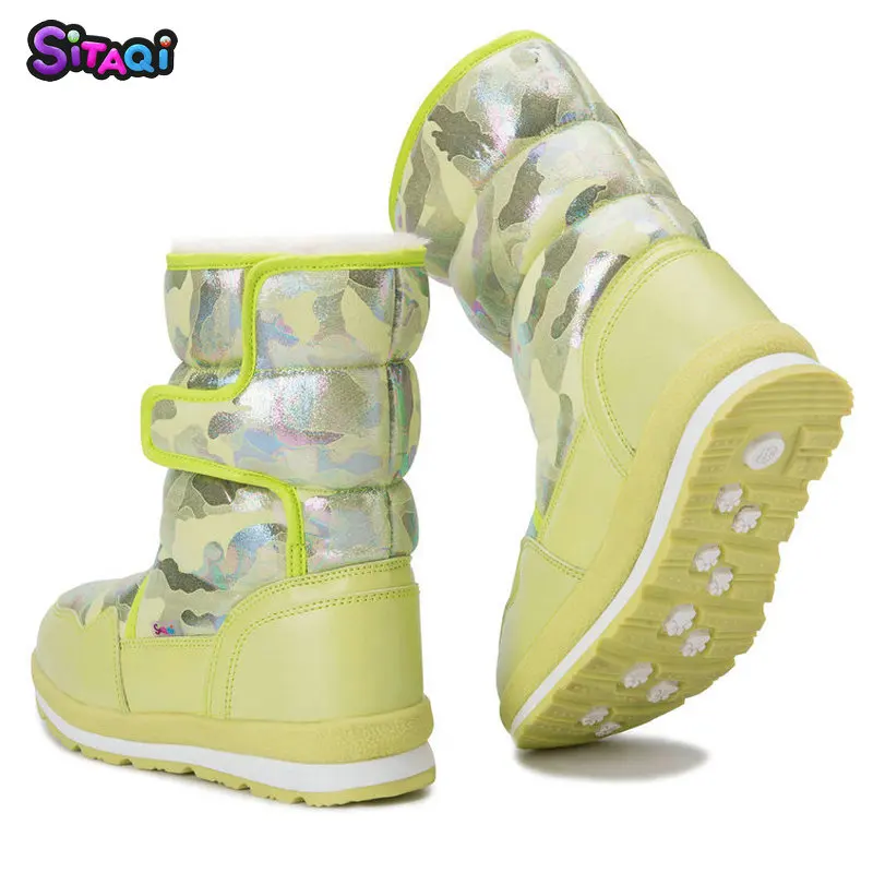 

shoes girls children's boot warm fur 2018 new coming style fashion snow boots design antiskid outsole plus size free shipping