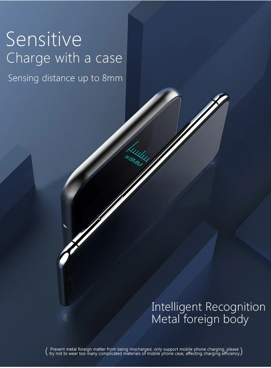 !ACCEZZ Mirror Phone Stand Charger 7.5W Fast Qi Wireless Charging For iPhone X 8 Plus XS MAX XR MIX 2S 10W Charge For Samsung S8 (9)