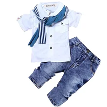 Одежда для мальчиков, летние детские комплекты одежды, костюмы для детей, комплект одежды для малышей, футболка+ джинсы, спортивные костюмы, одежда для детей 2, 3, 4, 5, 6, 7 лет