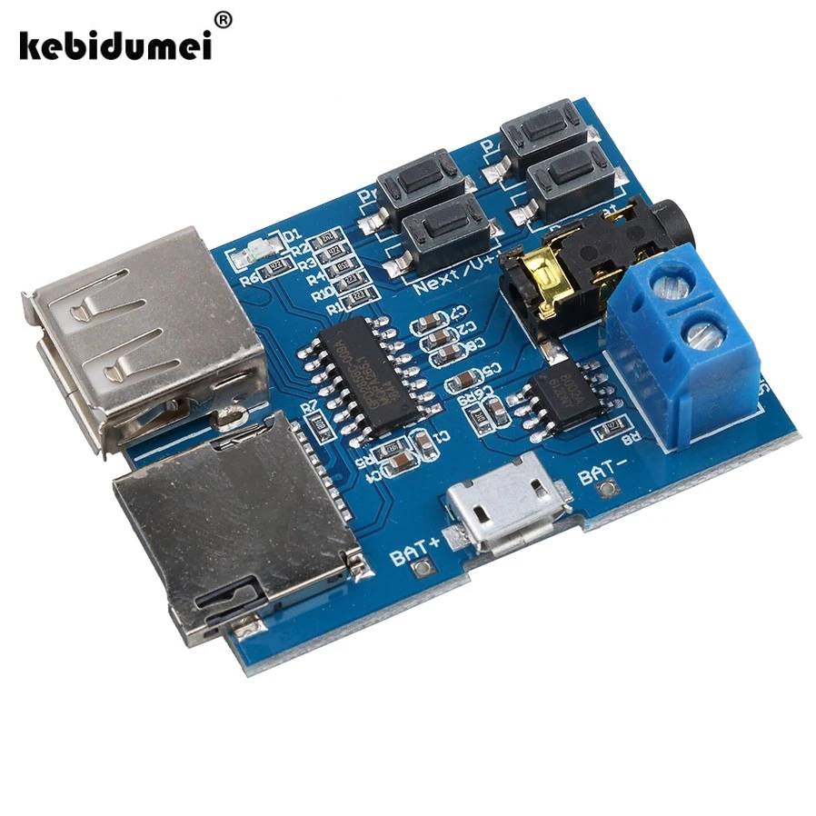

kebidumei Hot TF card U disk MP3 Format decoder board module amplifier decoding audio Player