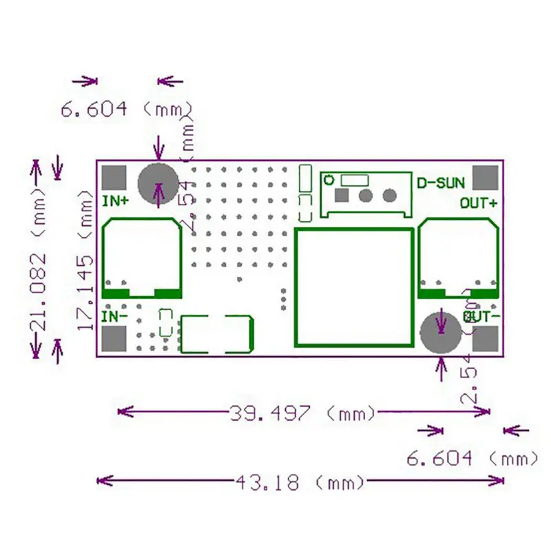 Ультра-маленький Unids LM2596 DC/DC Мощность понижающий 3A Регулируемый понижающий модуль регулятора ультра 24 V 12 V переключатель 5 V 3В инструмент 5,9