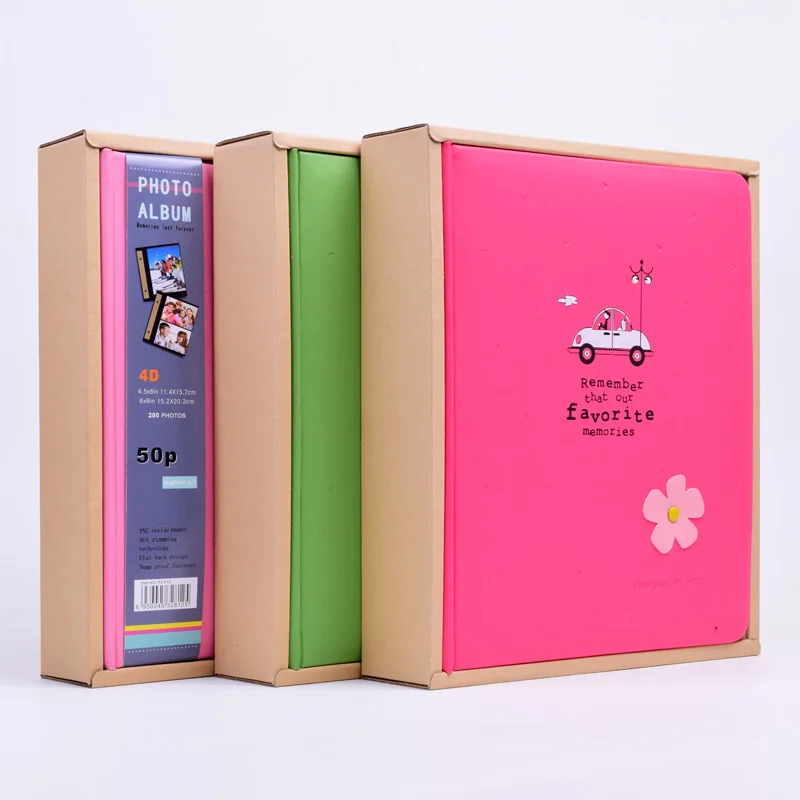 

Cartoon Flower Pu Leather Cover Interleaf Type 4D 6Inch Photo Album Baby Family Ablum Book Style Photo Gallery Galeria De Fotos
