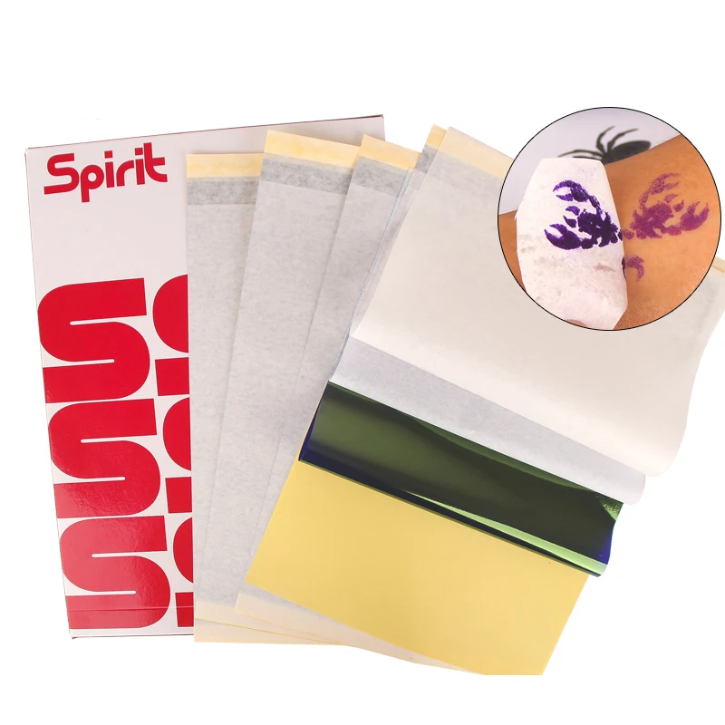 100 листов Pro татуировочный термографический трафарет передачи Бумага A4 Размеры дух Stencial углерода Термальность отслеживания