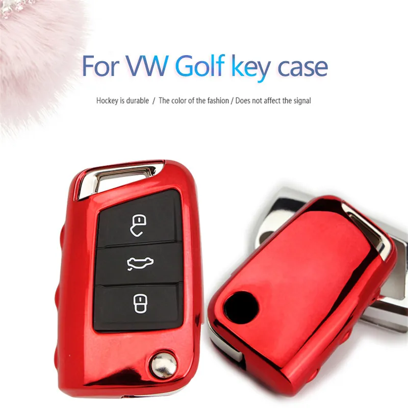 

Soft TPU Car Key Cover Case For VW Golf 4 5 6 7 Gti MK7 Passat B5.5 B6 B7 B8 CC 3C Polo Sharan Car Key Ring Shell Accessories
