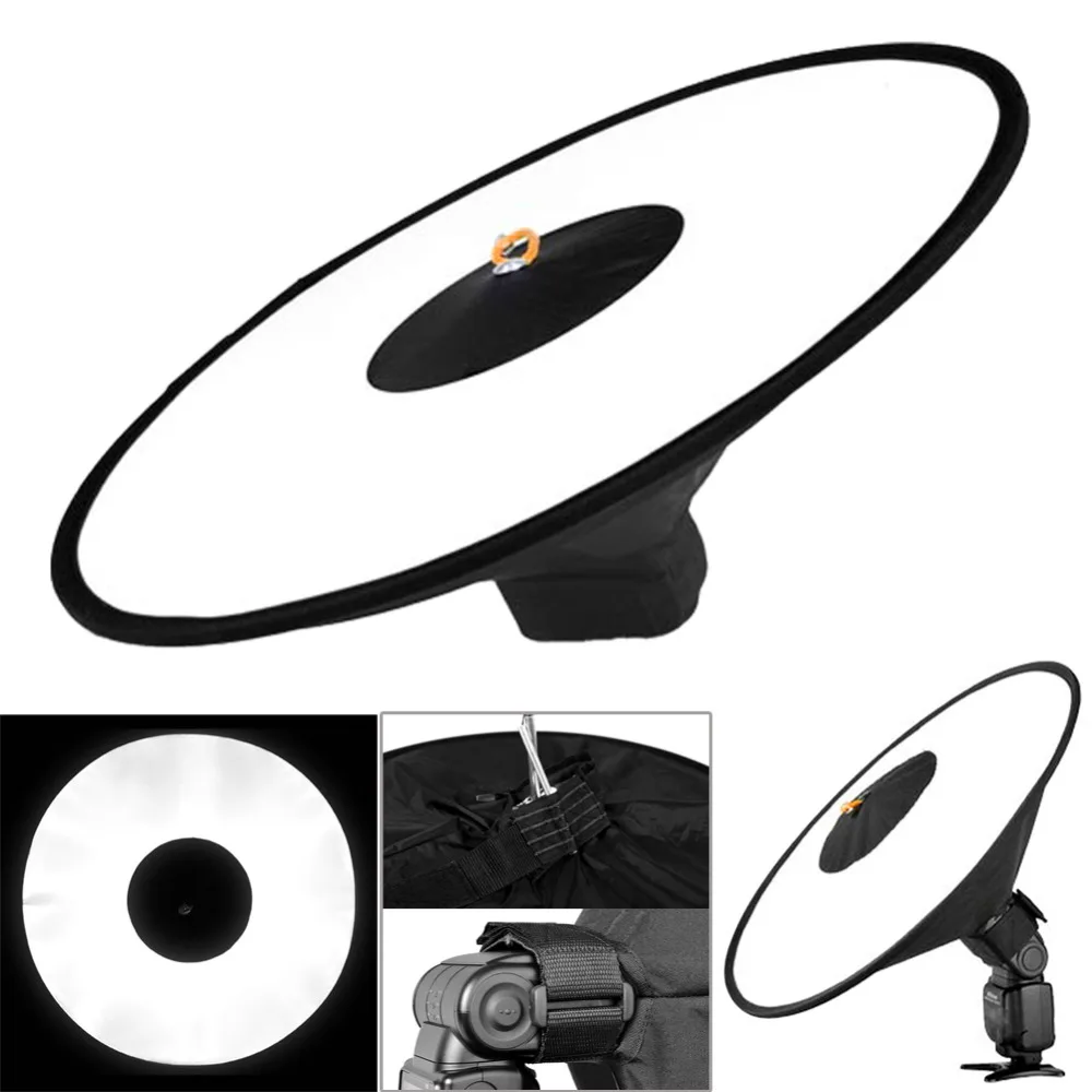 17in/43cm Portable Flash Light Diffuser Round Softbox Universal
