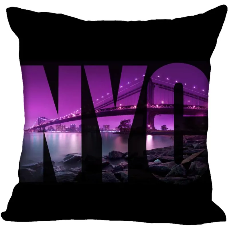 Пользовательские наволочки для подушек в Нью-Йоркском стиле, квадратная наволочка в стиле Бруклин-мост, Наволочка на Рождество, Наволочка на молнии, 40*40 см, 45*45 см(с одной стороны - Цвет: Pillowcase 14