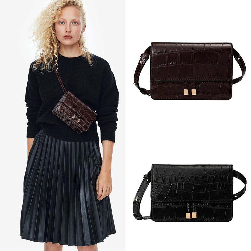 

2019 Women Bag Simple Crocodile Flap Bag Women Luxury Crossbody Bags Spring And Summer Designer Female Shoulder Messenger Bags