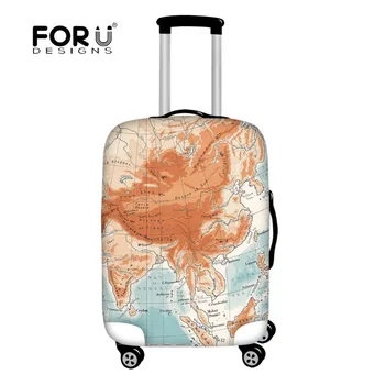 

FORUDESIGNS World Map Print Elastic Thicken Luggage Suitcase Protective Cover Trolley Case Dust For 18-30 inch Travel Necessity
