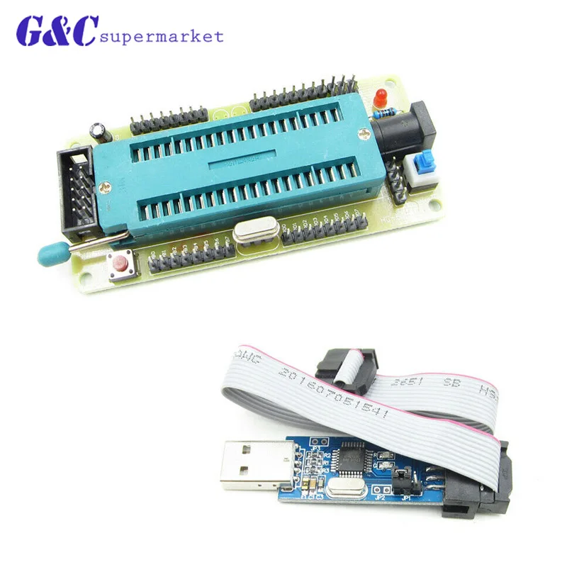 AVR ATMEGA16 Minimum System Board ATmega32 Development Board + USB ISP USBasp Programmer For ATMEL diy kit