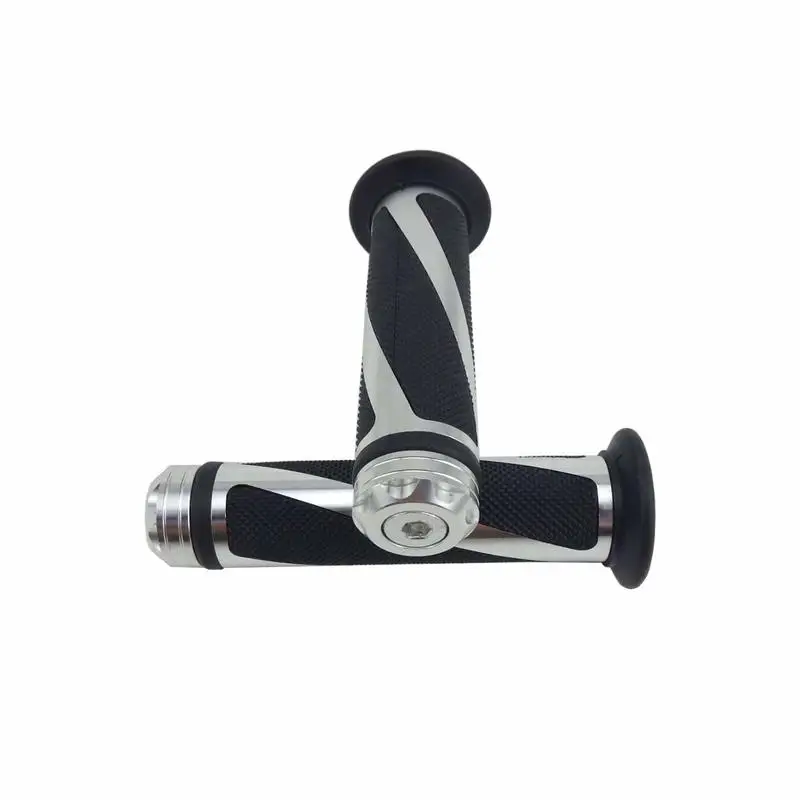 

Universal Motorcycle Rubber Gel Handlebar Hand Grips for 7/8" Bar End Handle Bars Sports Bikes (Silver)