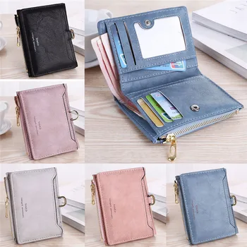

Womens Leather Small Mini Wallet Card Holder Zip Coin Purse Clutch Handbag