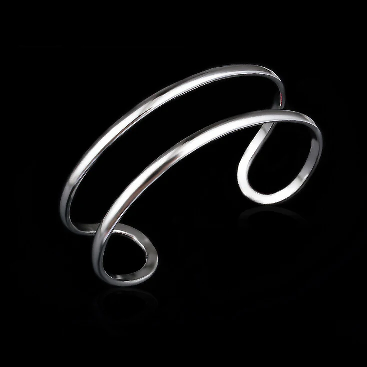 New Fashion Fine 925 Sterling Silver Simple Hollow Classic Design Woman Bangle Bracelet Jewelry free shipping | Украшения и