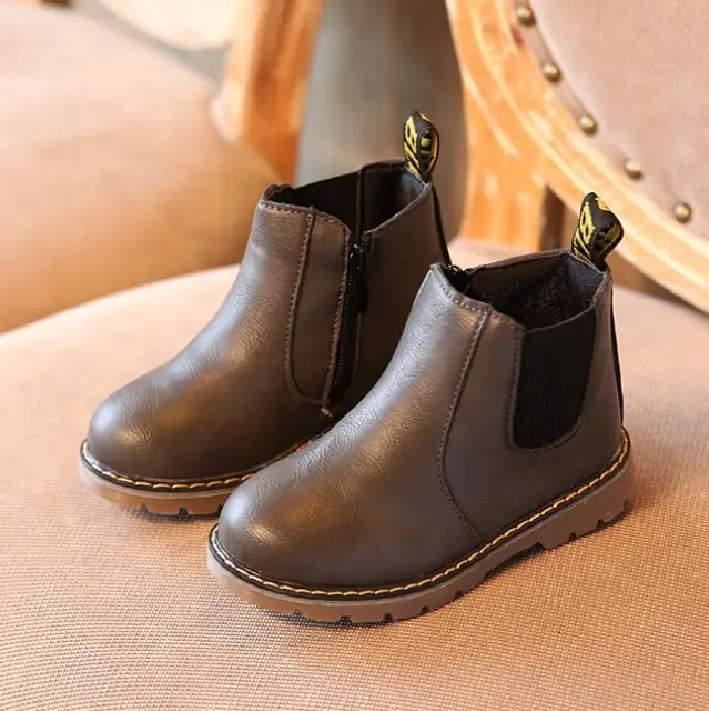 kids boots boys girls boots fashion leather girls winter boots boys