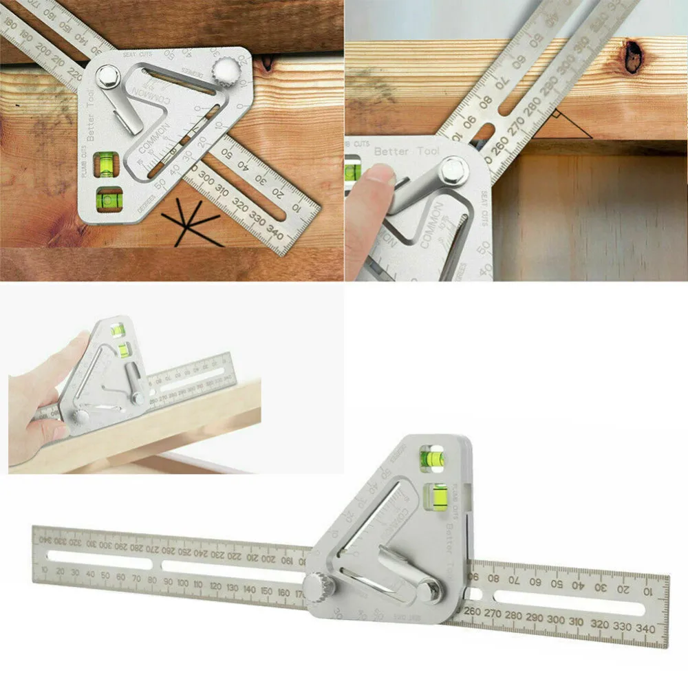 

Practical Roof Carpentry Revolutionizing Carpentry Utensil Multi-function Measuring Tool Angle Ruler Protractor Carpenter Tool