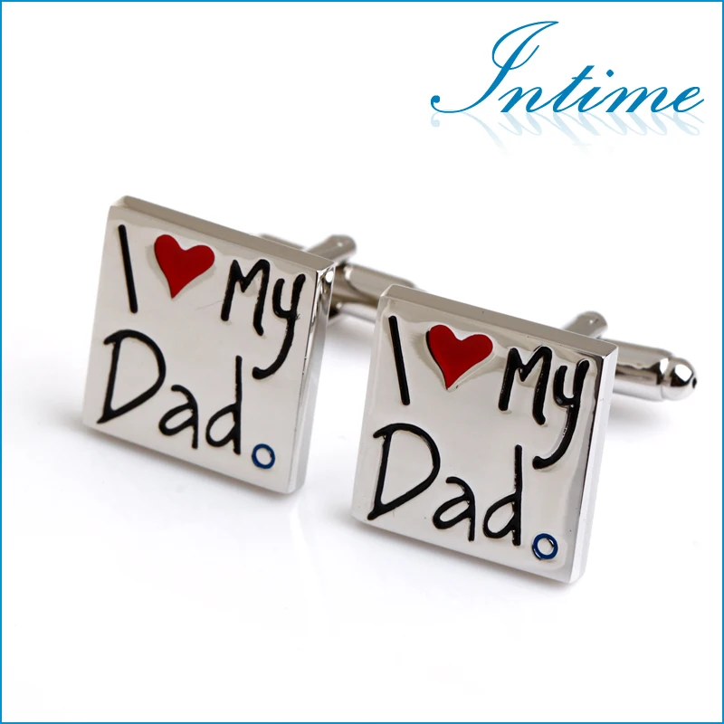 Cufflinks men's designer cufflinks Brand I LOVE DAD YOU Silver Cufflink