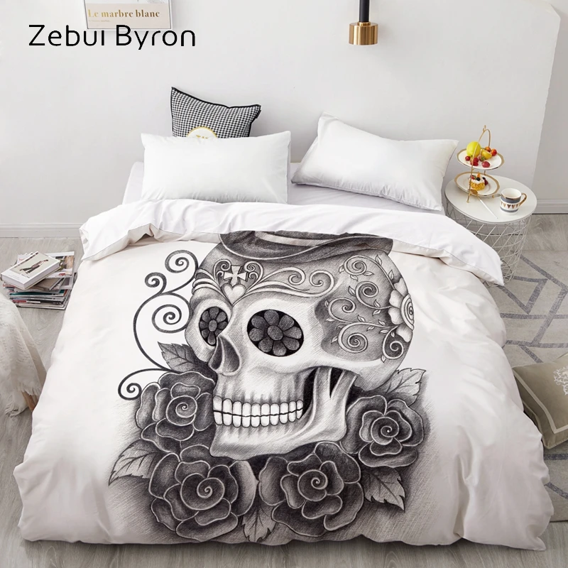 Пододеяльник 220x20 с 3D рисунком черепа для мужчин 240 x | Дом и сад