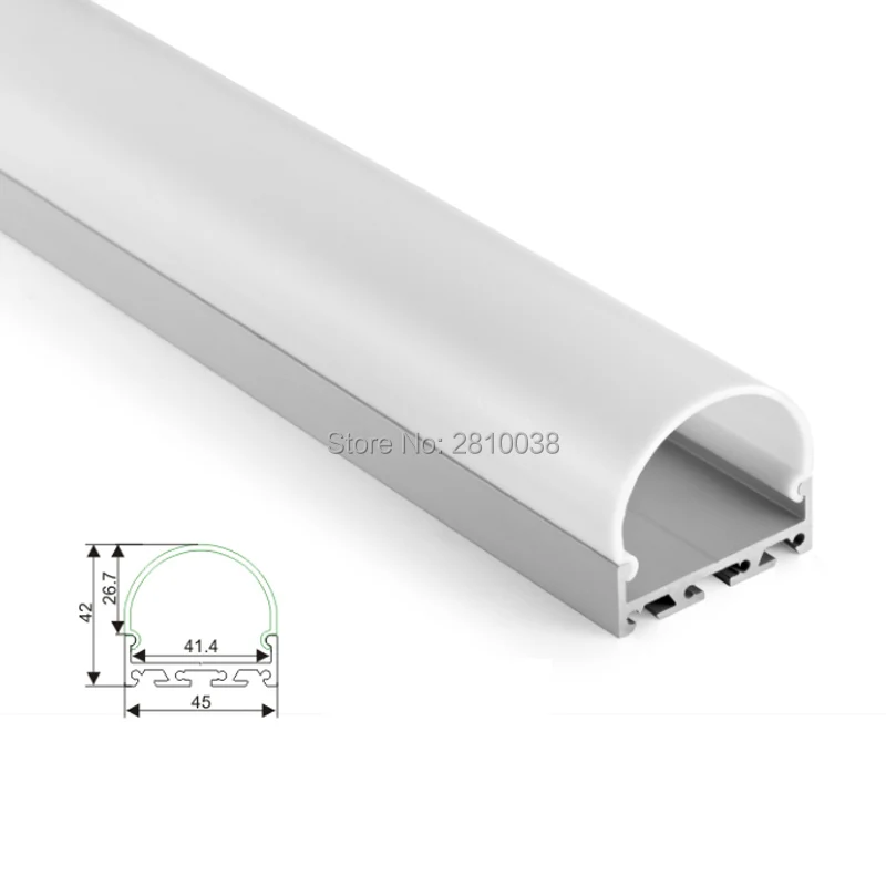 Tira do Diodo Emissor de Luz Difusor tipo Tampa de Alumínio Levou para a para a Suspensão Conjuntos 50x2 M e lot u Forma Semiround Canal Perfil Suspensão da Lâmpada 2 Conjuntos 50X2 m Lot U forma Semiround