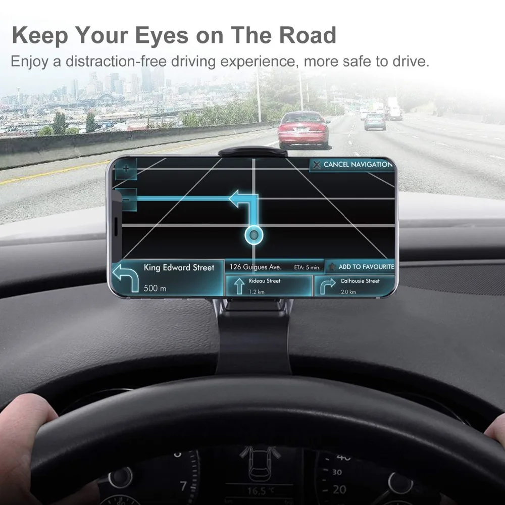 Universal Car Phone GPS Navigator Holder For Iphone XS Max XR 6 7 8 Car Mount HUD Dashboard 360 Rotatable Bracket For Samung (7)