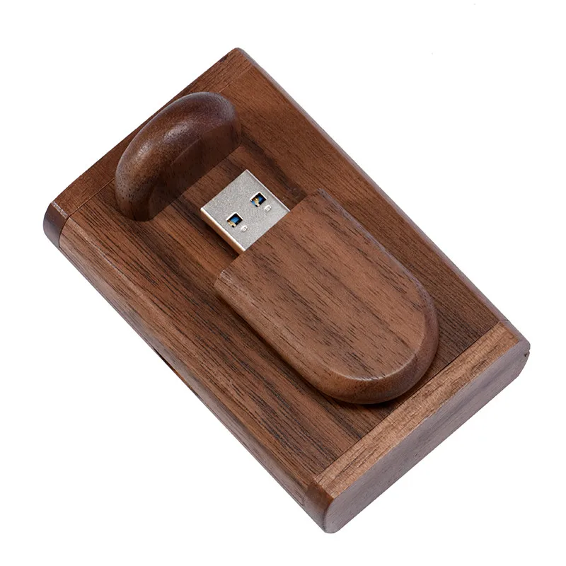 JASTER USB 2,0 заказной логотип карбонизированный бамбуковый USB флеш-накопитель 64 ГБ флеш-накопители 4 ГБ 8 ГБ 16 ГБ 32 ГБ карта памяти компании - Color: Walnut with box