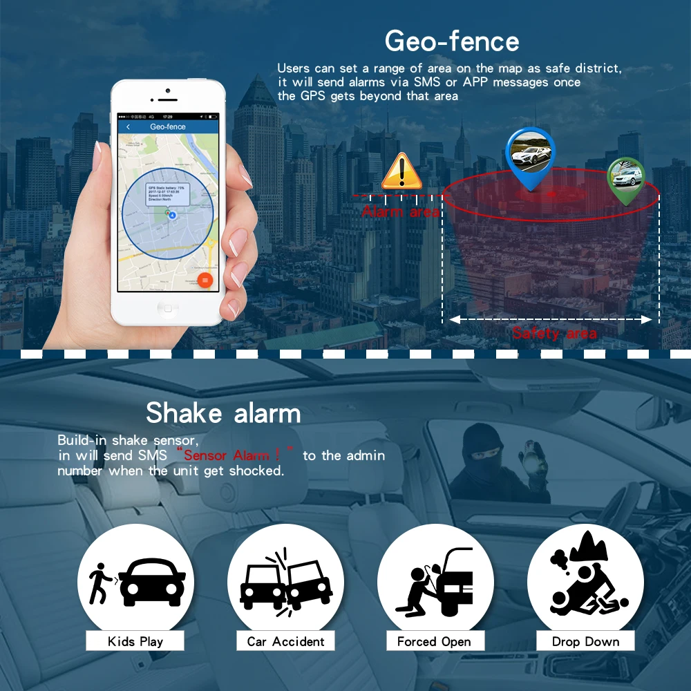 Водонепроницаемый автомобильный GPS трекер TK915 12 24 В локатор с сильным магнитом 10000