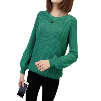

Loose Women Knitwear 2018 Spring fashion Short Candy Color Solid Color Knitted Pullover Sweater Autumn Round Neck Sweater DT0187