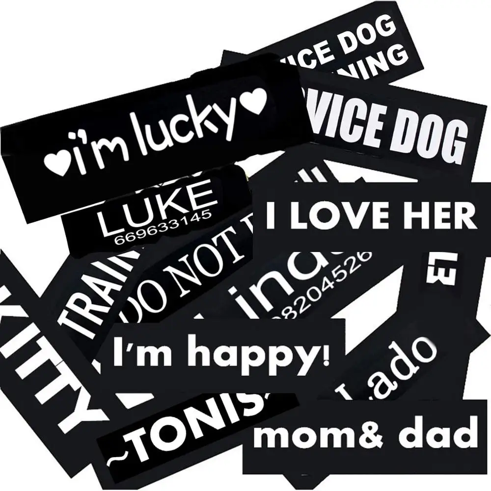 2ps Personalized Customized Dog Harness Label Name Custom Tag DIY Logo Security Pet Harness ...
