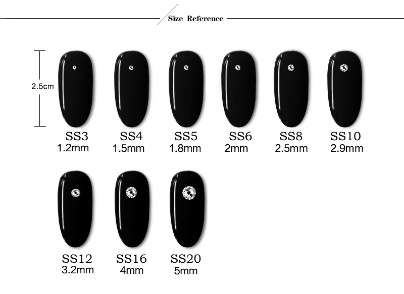 SS4-SS20 Стразы для ногтей разных размеров без горячей фиксации, стеклянные драгоценные камни белого цвета, стразы AB Crystal для одежды, 1000 шт./лот, S014