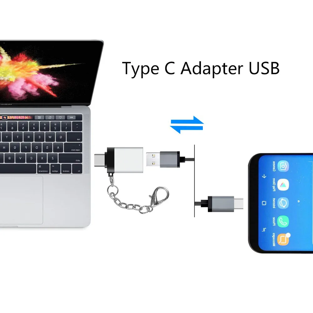 

Mobile Phone Adapter USB 3.0 To USB C Adapter With Keychain Female USB 3.0 To USBC Charging U Disk Converter Type C To USB 3.0