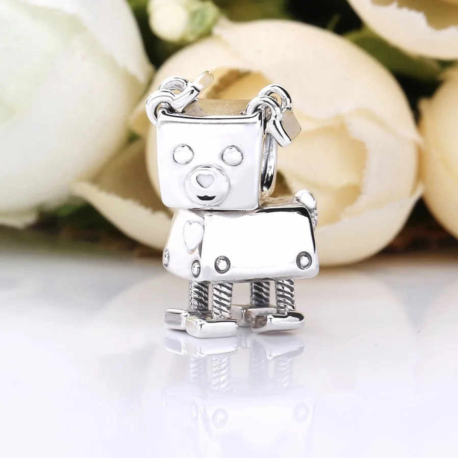 

925 Sterling Silver Pig Robot Charms fit Pandora Charms Silver 925 Original Bracelet Cute Animal Beads for Jewelry Making Women