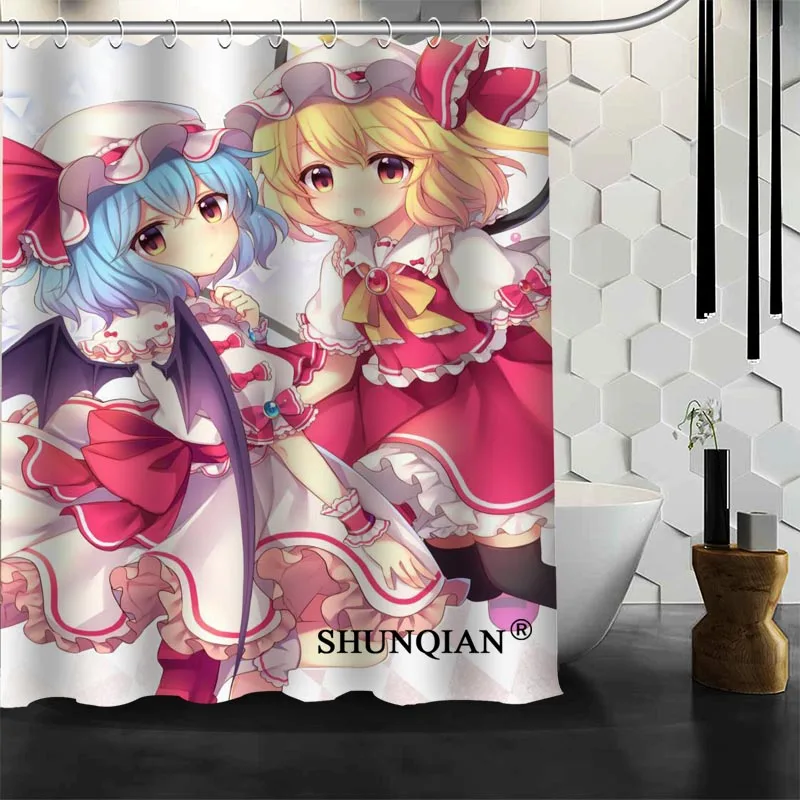 

New Arrival Touhou Project Shower Curtain Polyester Fabric Printing Bathroom Curtain Waterproof Bathroom Products With Hook