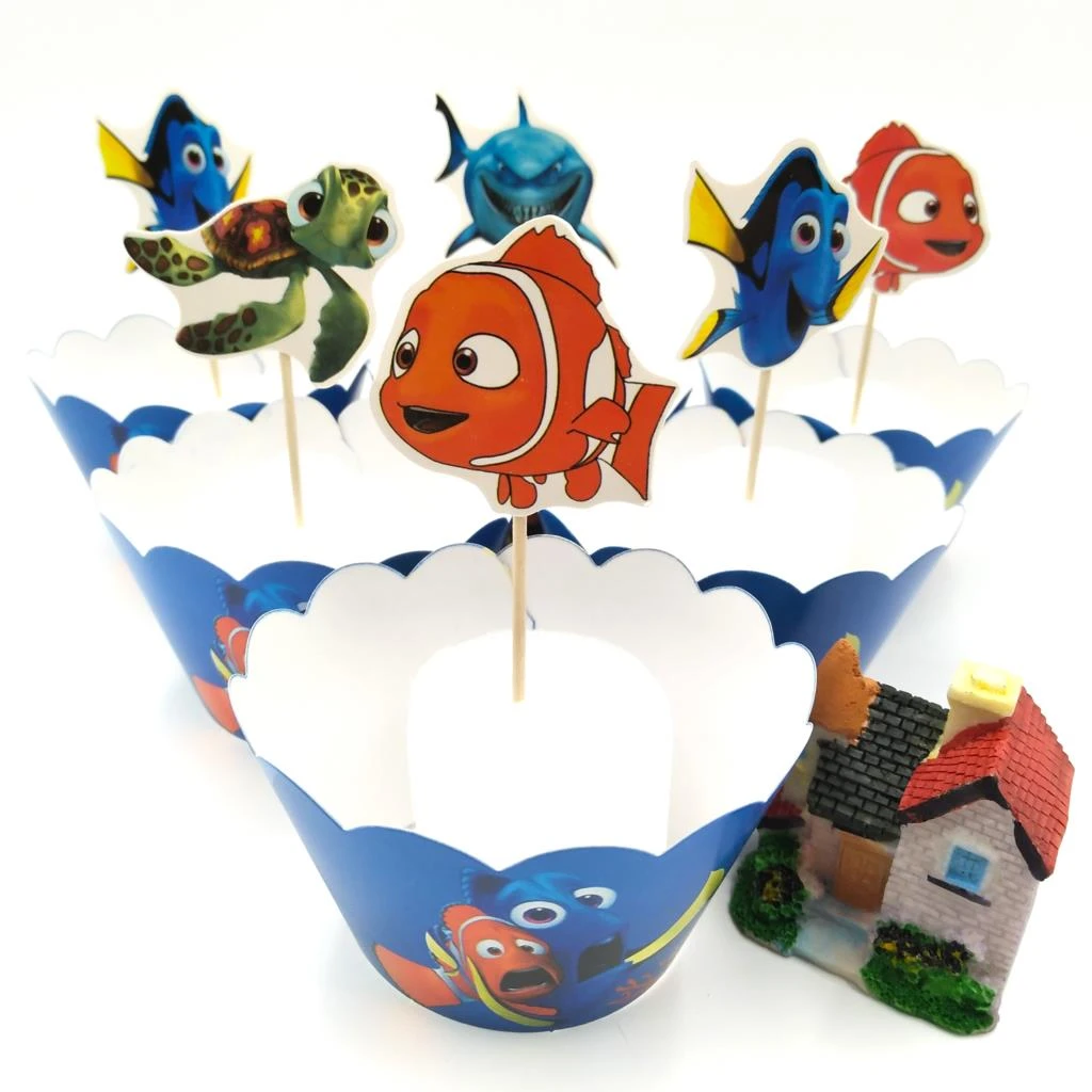 24 Buah Hiasan Kue Puncak Cupcake Seri Kartun Finding Nemo Perlengkapan Pesta Ulang Tahun Anak Anak Baby Shower Perlengkapan Dekorasi Cake Aliexpress