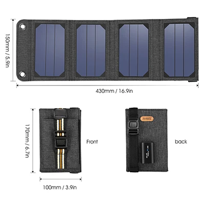 Suaoki 7 Вт/14 Вт/20 Вт/25 Вт/28 Вт солнечная панель Портативная Складная Водонепроницаемая Солнечная энергия зарядное устройство power Bank USB для телефона зарядное устройство для улицы - Цвет: 7w