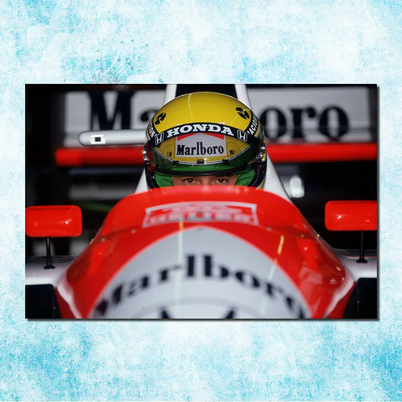 

Ayrton Senna F1 racing champion Silk Canvas Poster 13x20 24x36 inches Home Wall Decoration (more)-2
