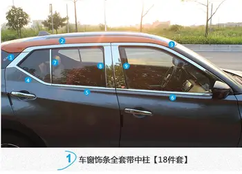 

18 Pcs Stainless Steel Full Window Trim Cover Exterior Body Decoration For Nissan Kicks 2017 Chrome Car-Styling