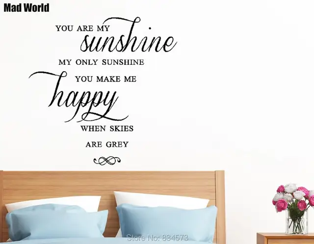 mad world you are my sunshine happy skies wall art stickers wall