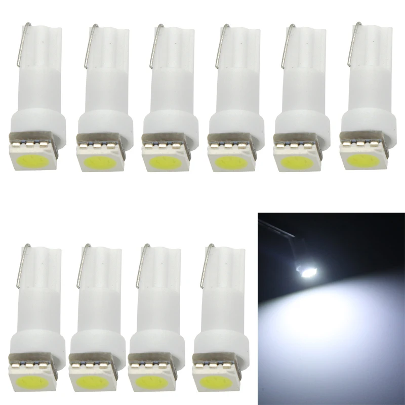 20 шт T5 5050 1SMD светодиодные лампы для клин манометр приборной доски свет 70 73 74 2721 17 белый красные, синие зеленый желтый свет Интерьер Лампа