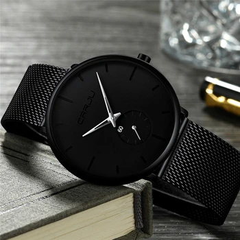 

CRRJU Full Steel Watch Men Luxury Casual Watch Famous Dress Fashion Quartz Watches Unisex Ultra Thin Wristwatch erkek kol saati