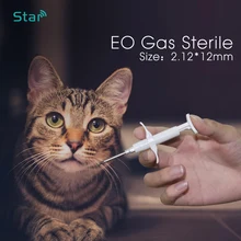 ISO животных Id шприц инжектор RFID со стеклянным транспондером 2,12*12 мм набор x10