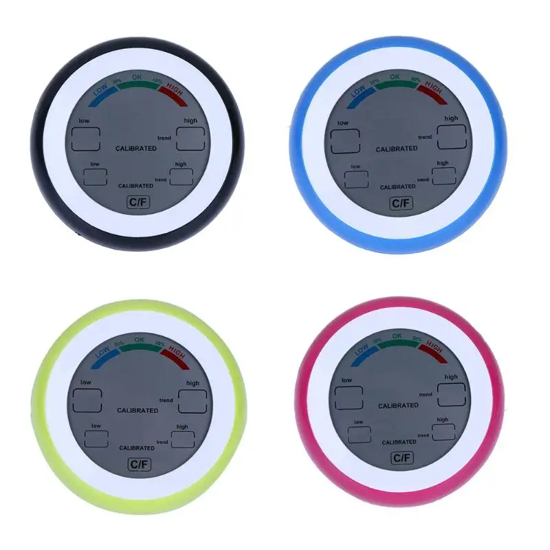 

Weather Station Touch Screen Thermometer Hygrometer Indoor Round Digital Temperature Humidity Meter Meteo Station