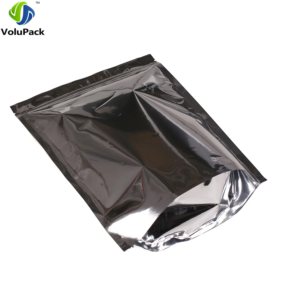

22x30cm(8.5x11.75in) 3 MIL Silver heat sealing silver plastic metallic bag stand up aluminum foil packaging ziplock bag 100pcs