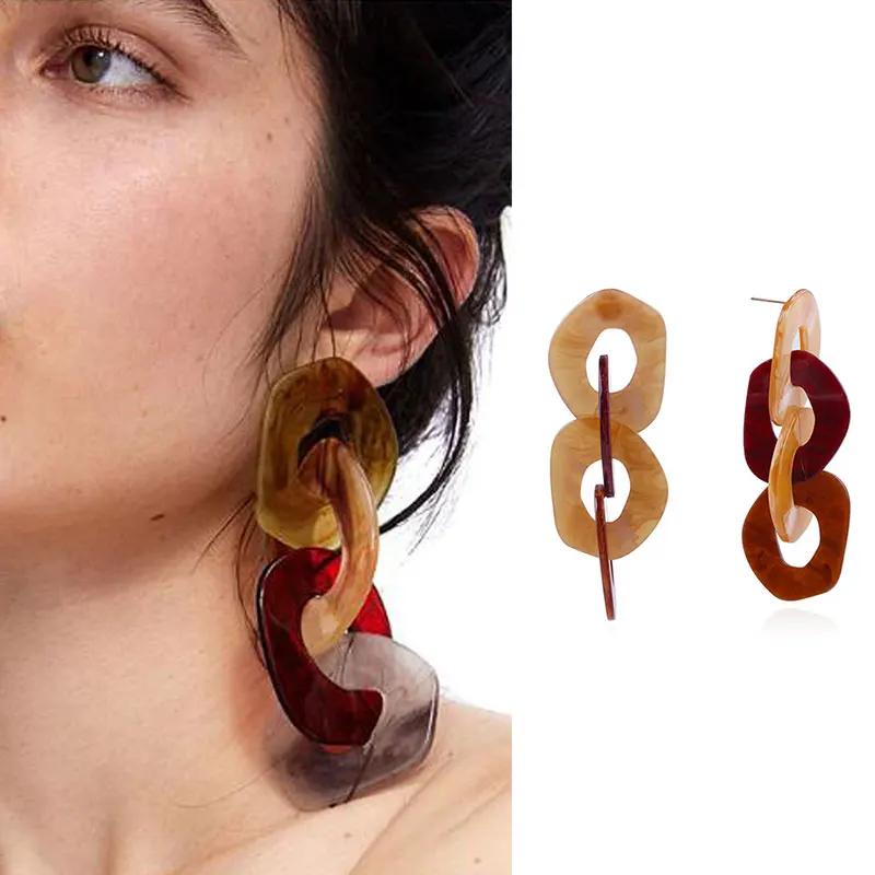

Fashion Resin Round Earrings 5 Colors Trendy Dangle Korean Style Round Earrings for Women Pendant Earrings Party Jewelry brincos