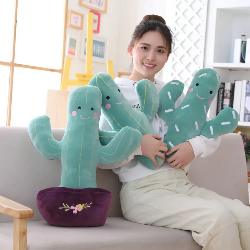 

50cm Cute Simulation Cactus Plush Plants Soft Stuffed Kawaii Toys for Children Sleeping Pillow Cushion Doll Kids Girls Be