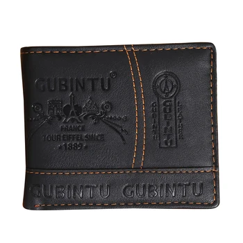 

2018 new hot fashion and good quality polyester Mens Luxury Leather Bifold Wallet Credit/ID Card Receipt black Slim Coin Purse