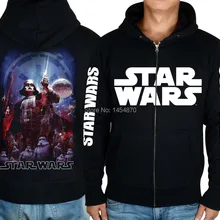 Мода Super Cool Плёнки Звездные войны Дарт Вейдер Толстовки зимняя куртка черного цвета в стиле панк флис на молнии