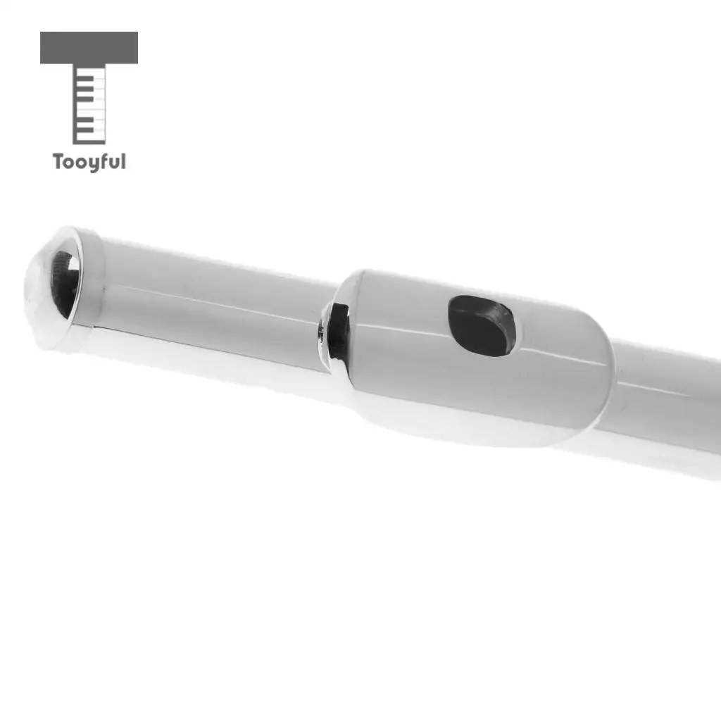 Tooyful Exquisite Brass Flute Head Joint Crown Woodwind Flutes Replacement Parts Silver