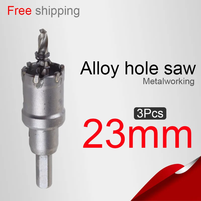 3pcs 23mm 0.906in Lengthened alloy hole saw Stainless steel hole saws Metal Drilling Power tool