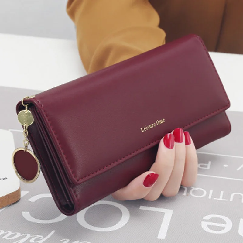 

2019 New Fashion Women Wallets Long Style Multi-functional wallet Purse Fresh PU leather Female Clutch Card Holder D58